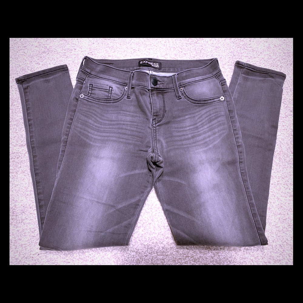 Express Gray Wash Jean Legging